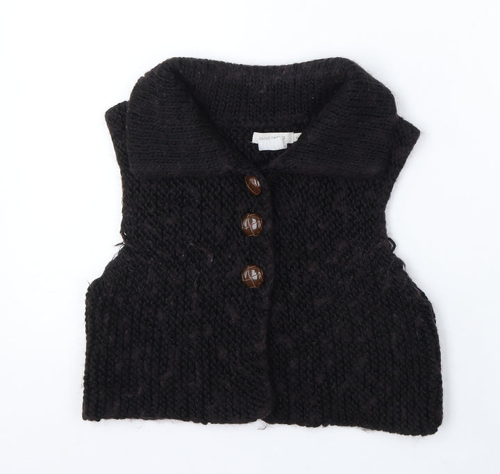 Saint Tropez Clothing Womens Brown Collared Polyester Vest Jumper Size XS