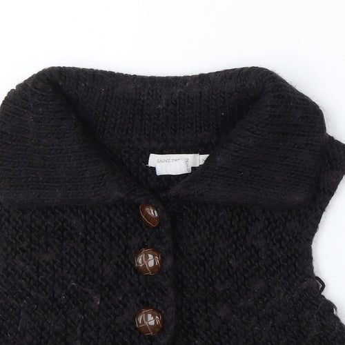 Saint Tropez Clothing Womens Brown Collared Polyester Vest Jumper Size XS