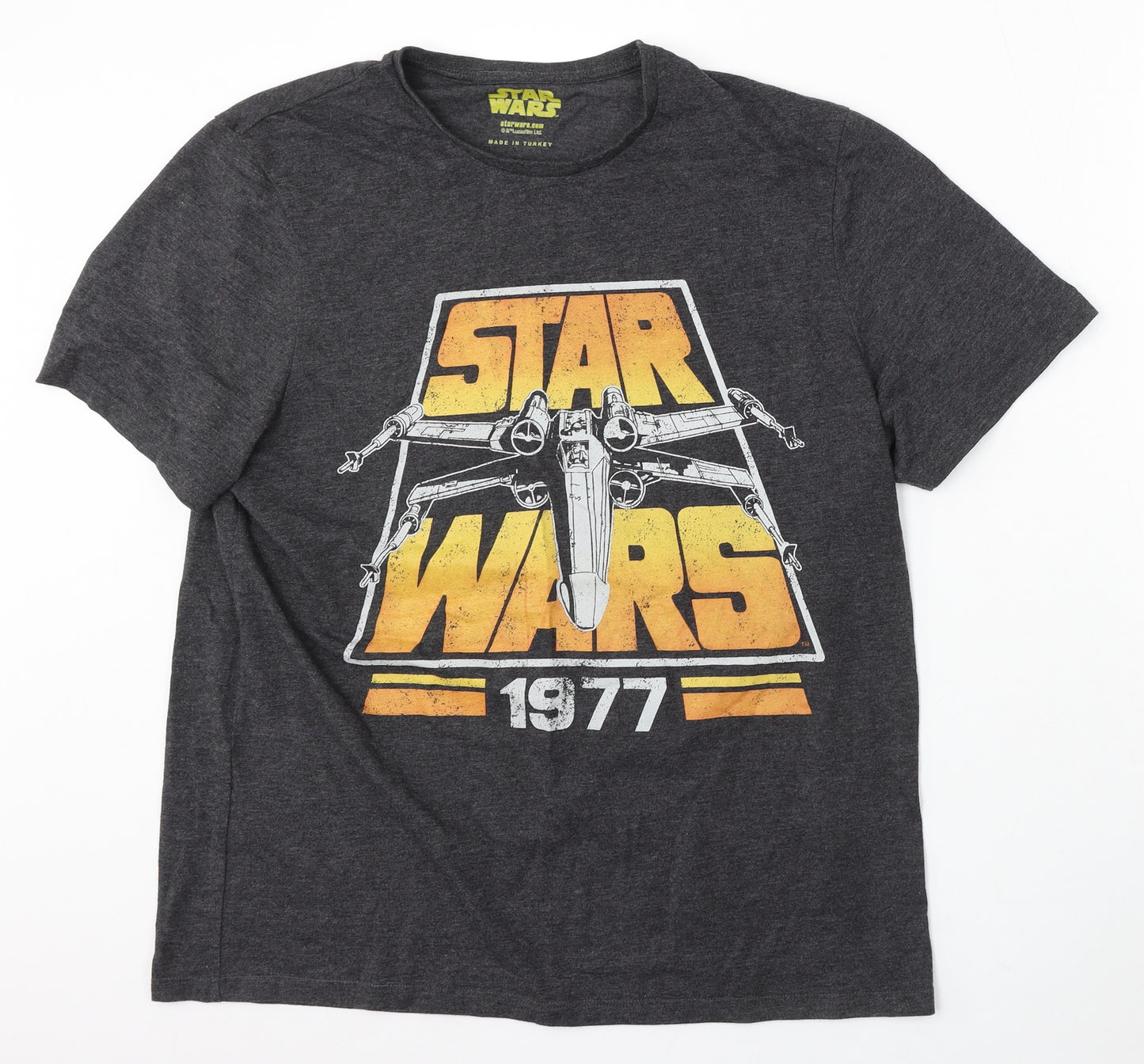 Star Wars Womens Grey Cotton Basic T-Shirt Size XL Round Neck - Star Wars