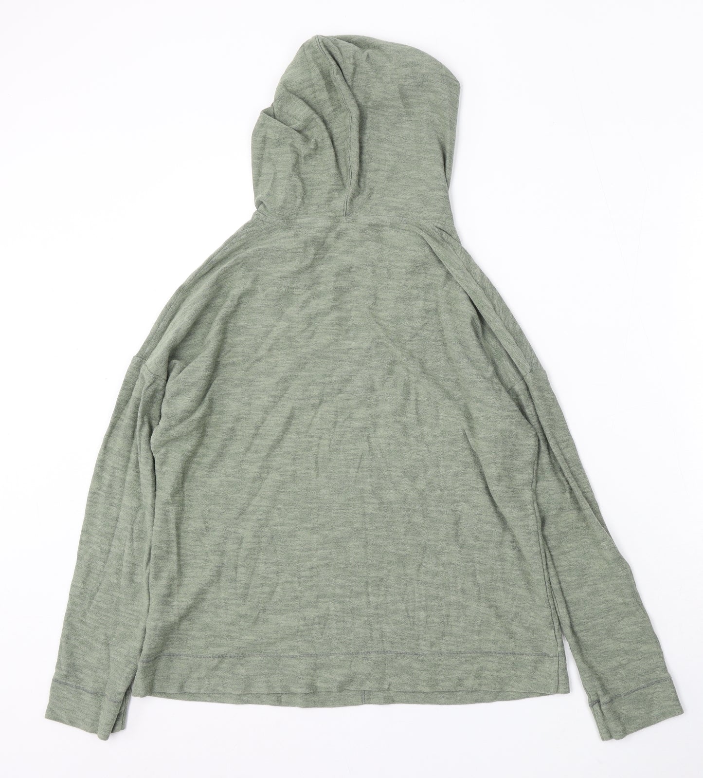 The Lounge Edit Womens Green Cotton Pullover Hoodie Size 10