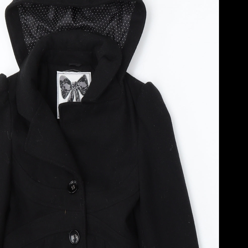 Dunnes Stores Girls Black Parka Coat Size 8 Years Button