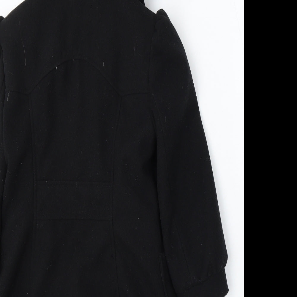 Dunnes Stores Girls Black Parka Coat Size 8 Years Button