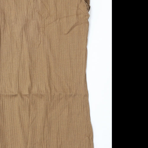 SheIn Womens Beige Polyester T-Shirt Dress Size L Round Neck