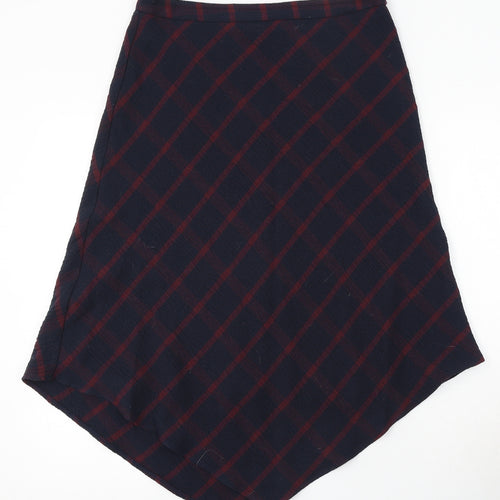 Mint Velvet Womens Blue Check Polyester A-Line Skirt Size 12
