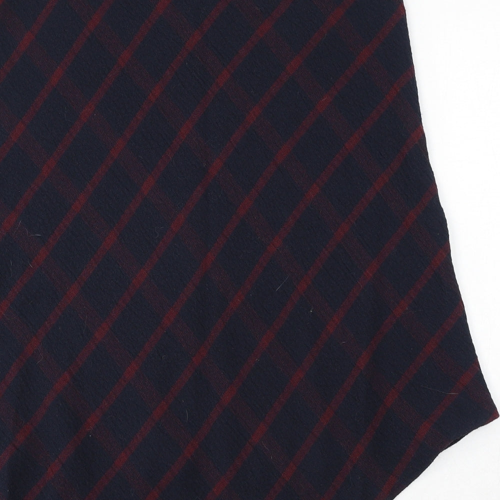 Mint Velvet Womens Blue Check Polyester A-Line Skirt Size 12