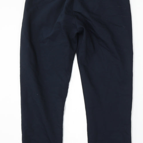 Bershka Womens Blue Cotton Trousers Size 8 L26 in Regular Button
