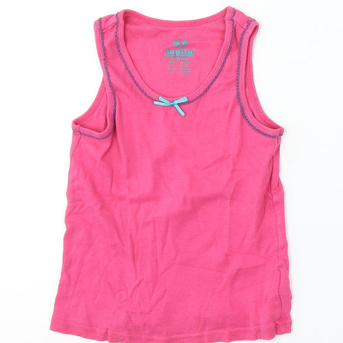 Lupilu Girls Pink Polyester Basic Tank Size 4-5 Years Round Neck