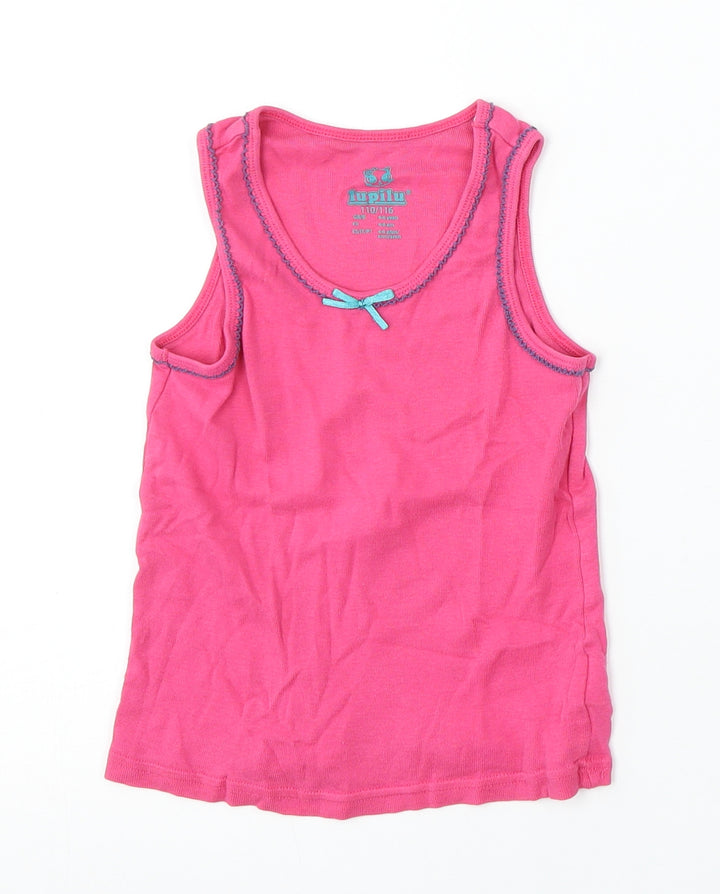 Lupilu Girls Pink Polyester Basic Tank Size 4-5 Years Round Neck