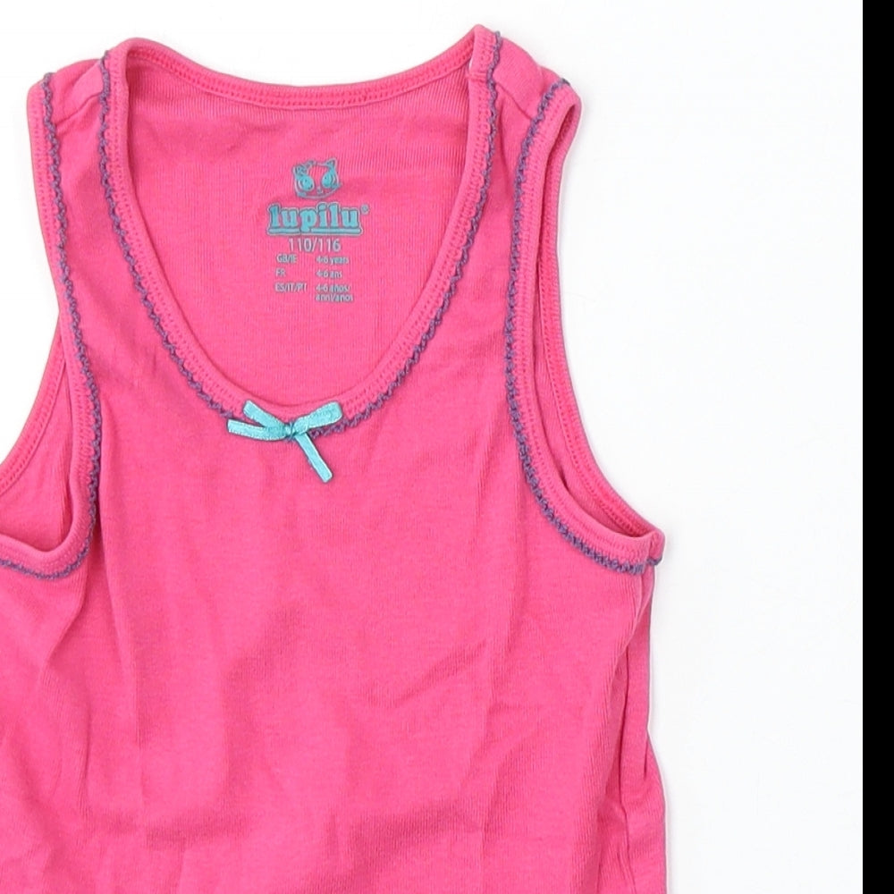 Lupilu Girls Pink Polyester Basic Tank Size 4-5 Years Round Neck