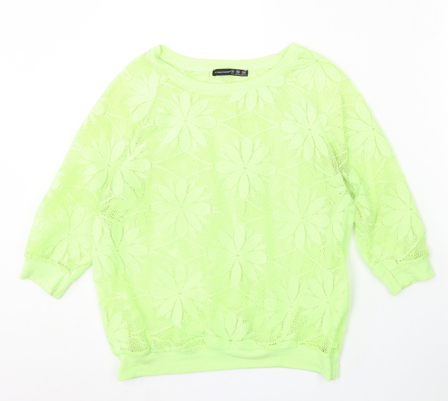 Atmosphere Womens Green Round Neck Polyester Pullover Jumper Size 10