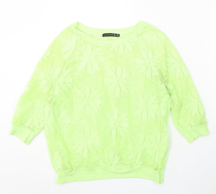Atmosphere Womens Green Round Neck Polyester Pullover Jumper Size 10