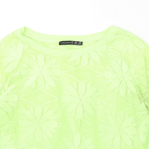 Atmosphere Womens Green Round Neck Polyester Pullover Jumper Size 10