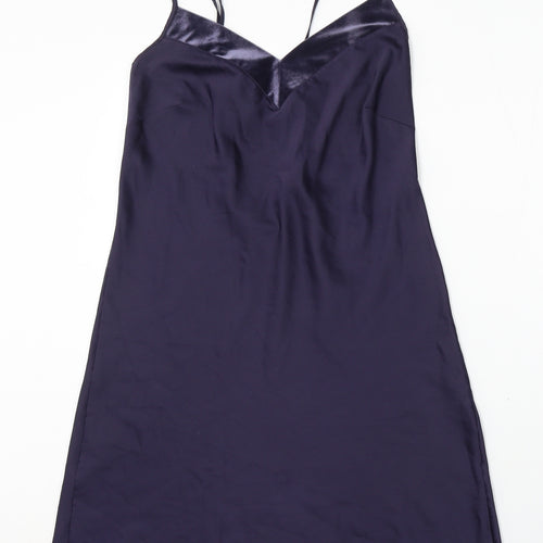 George Womens Blue Polyester Sheath Size 8 V-Neck