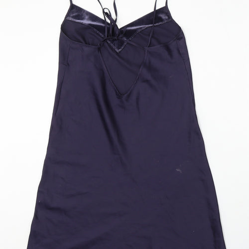 George Womens Blue Polyester Sheath Size 8 V-Neck