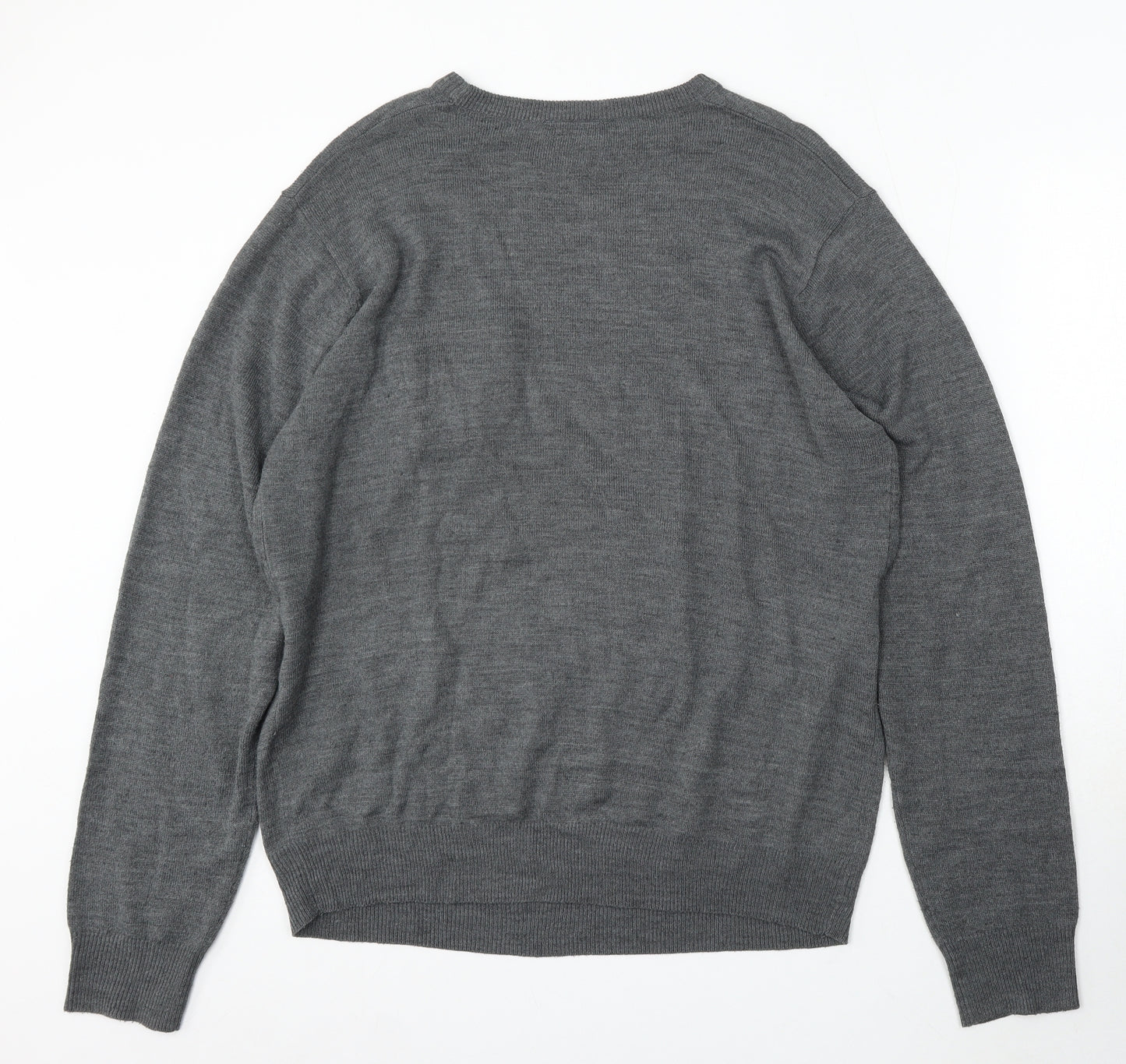 Lee Cooper Womens Grey Round Neck Acrylic Pullover Jumper Size L