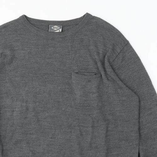 Lee Cooper Womens Grey Round Neck Acrylic Pullover Jumper Size L