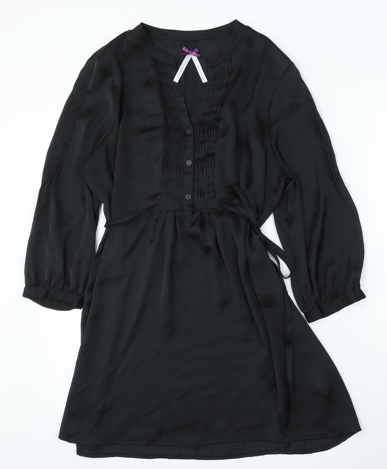 Atmosphere Womens Black Polyester Fit & Flare Size 16 V-Neck Button