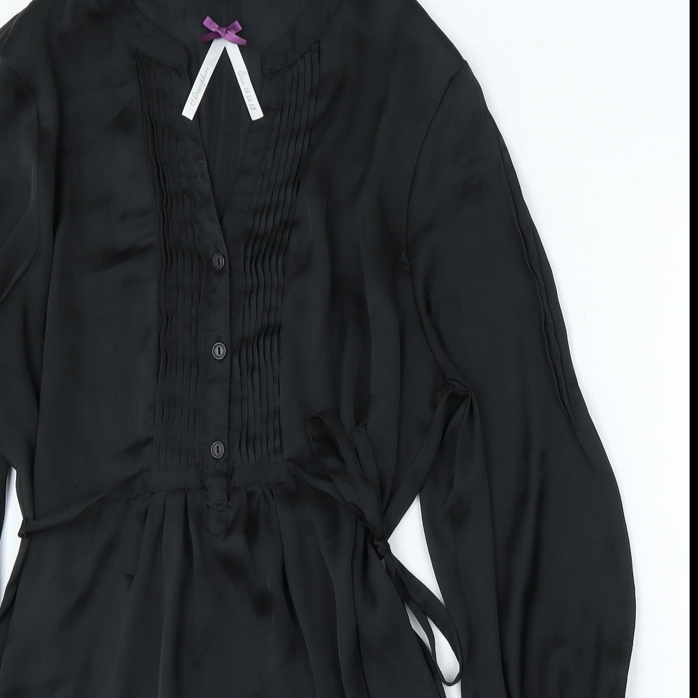 Atmosphere Womens Black Polyester Fit & Flare Size 16 V-Neck Button