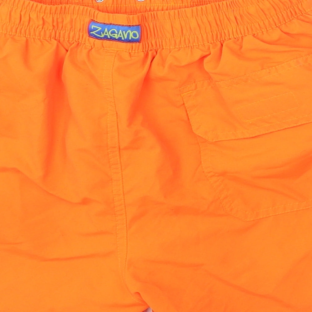 Zagano Mens Orange Polyester Sweat Shorts Size M L6 in Regular Drawstring