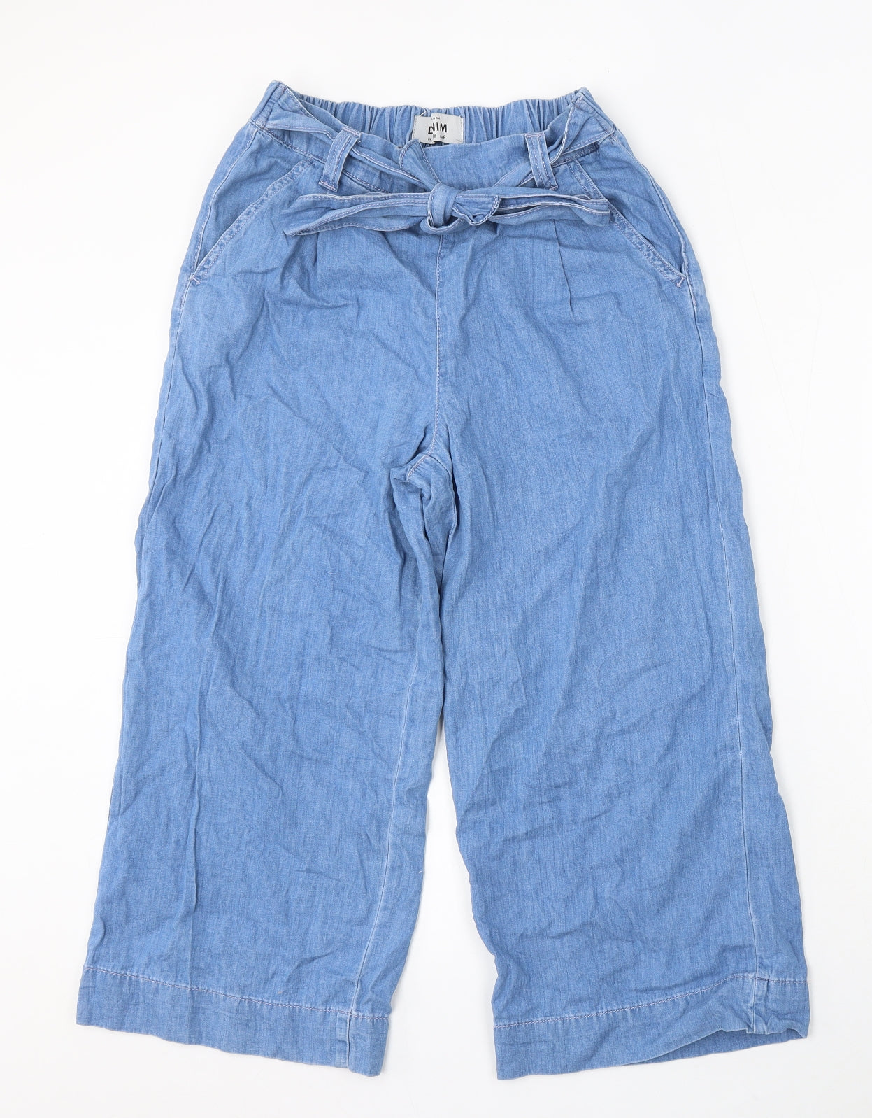 New Look Womens Blue Cotton Trousers Size 10 L23 in Regular