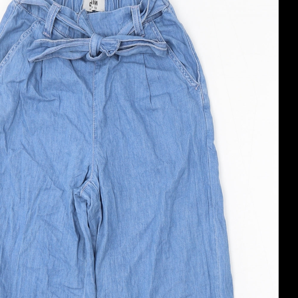 New Look Womens Blue Cotton Trousers Size 10 L23 in Regular