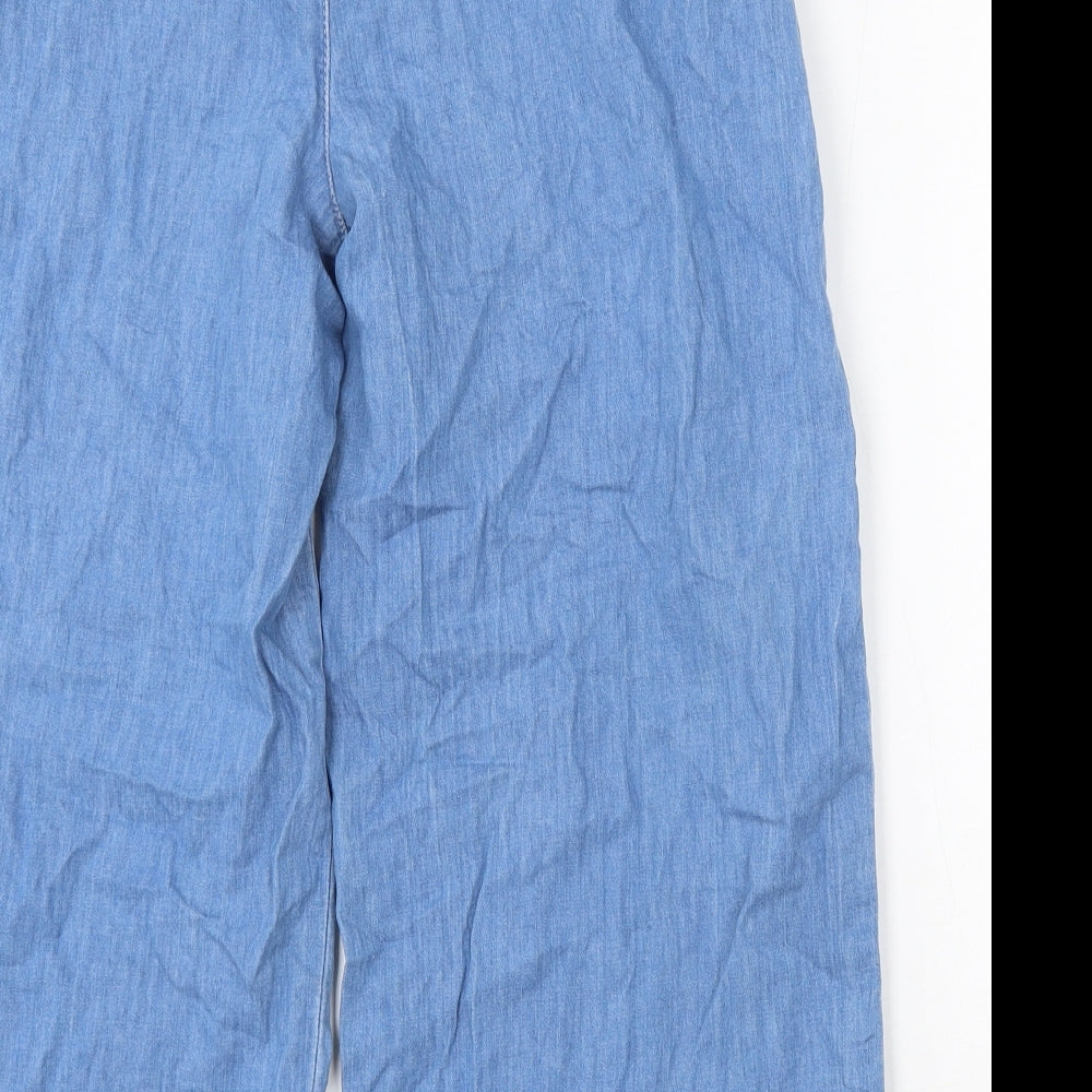 New Look Womens Blue Cotton Trousers Size 10 L23 in Regular