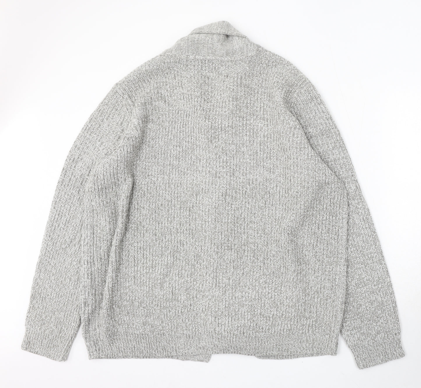 F&F Womens Grey V-Neck Acrylic Cardigan Jumper Size 3XL
