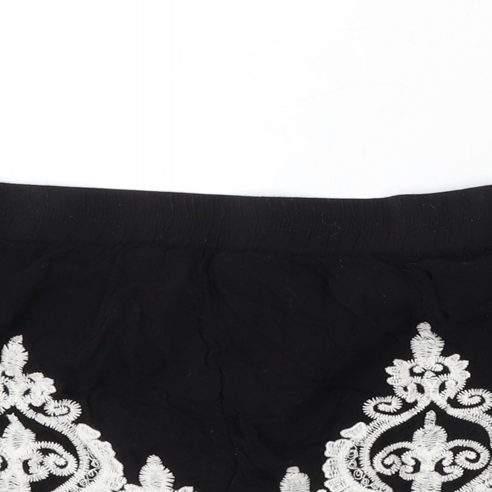 New Look Womens Black Polyester Sweat Shorts Size M L4 in Regular
