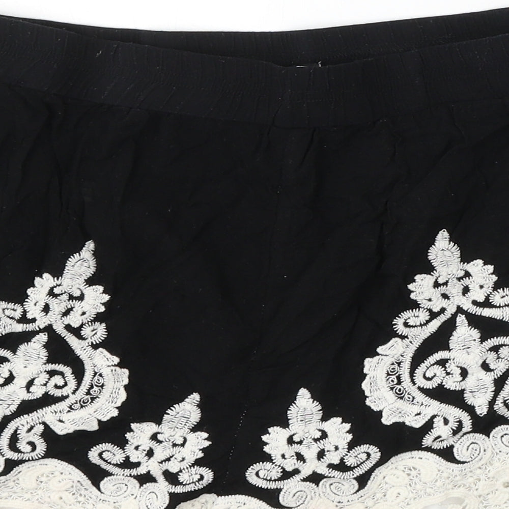New Look Womens Black Polyester Sweat Shorts Size M L4 in Regular