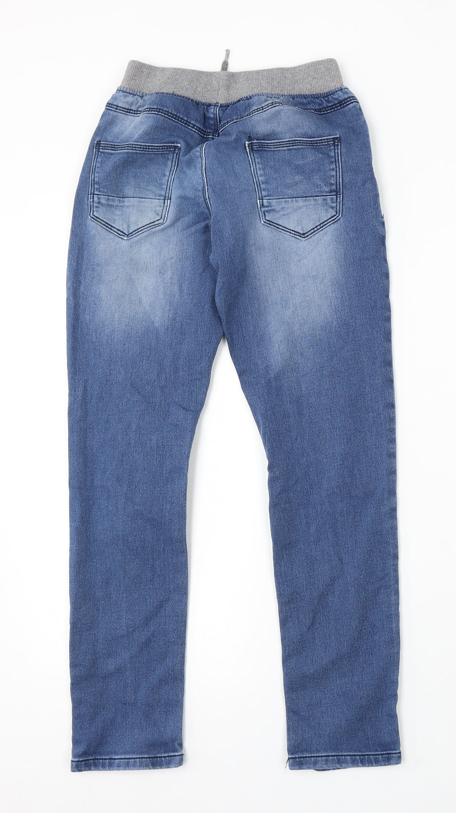 Dunnes Stores Boys Blue Cotton Jogger Trousers Size 9-10 Years Regular Drawstring