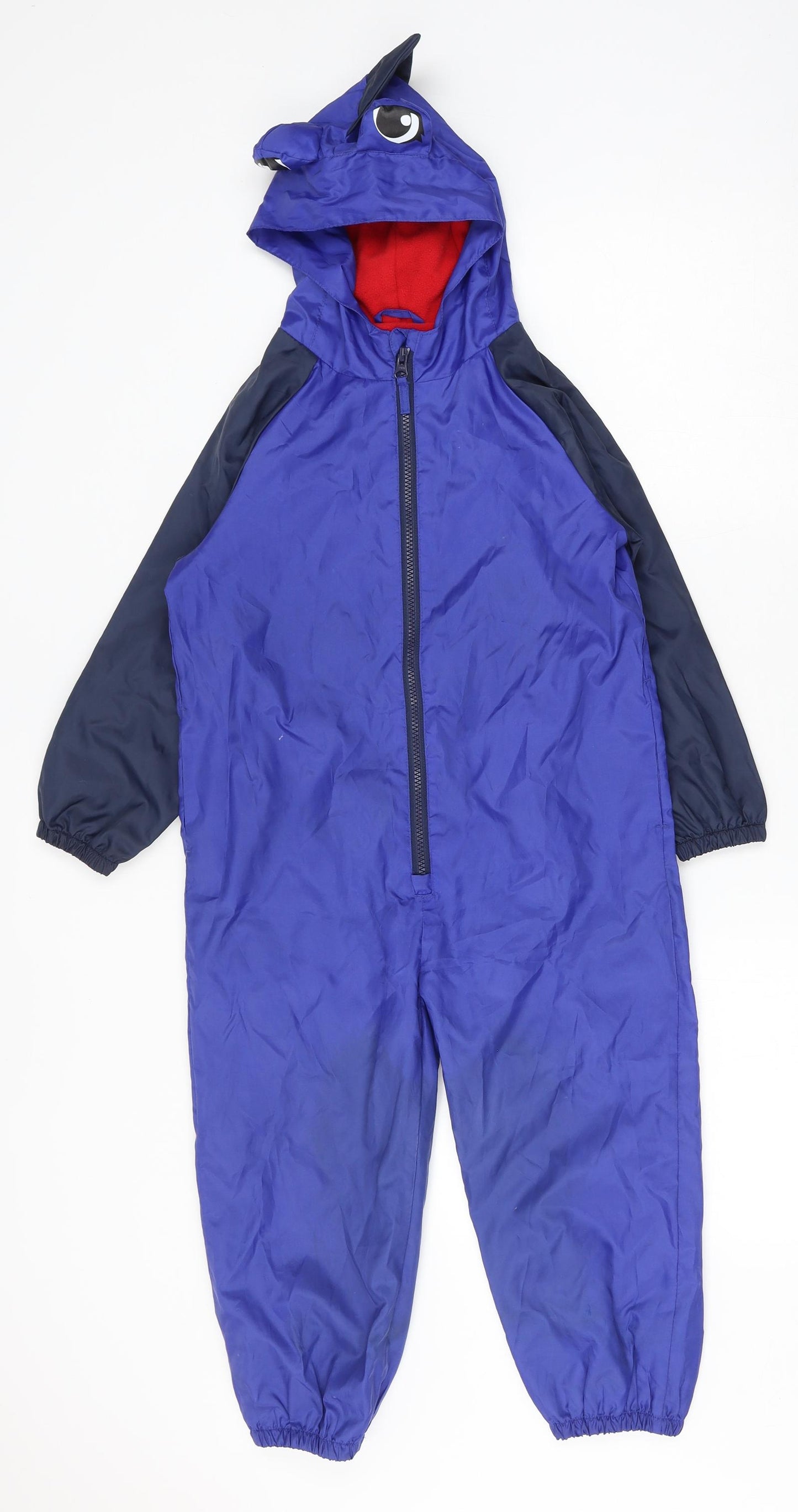 George Boys Purple Rain Coat Coat Size 5-6 Years Zip - Rain Suit
