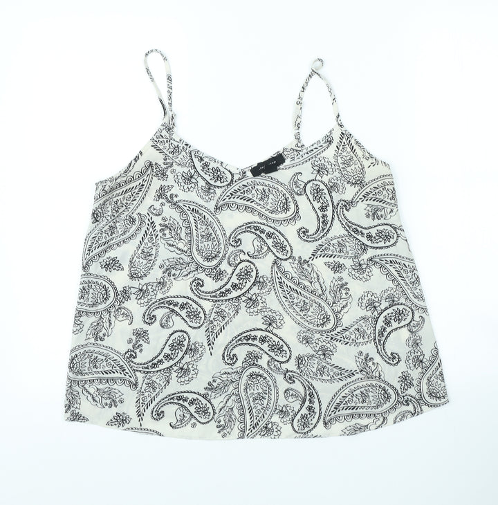 Atmosphere Womens Ivory Paisley Polyester Camisole Tank Size 12 Scoop Neck