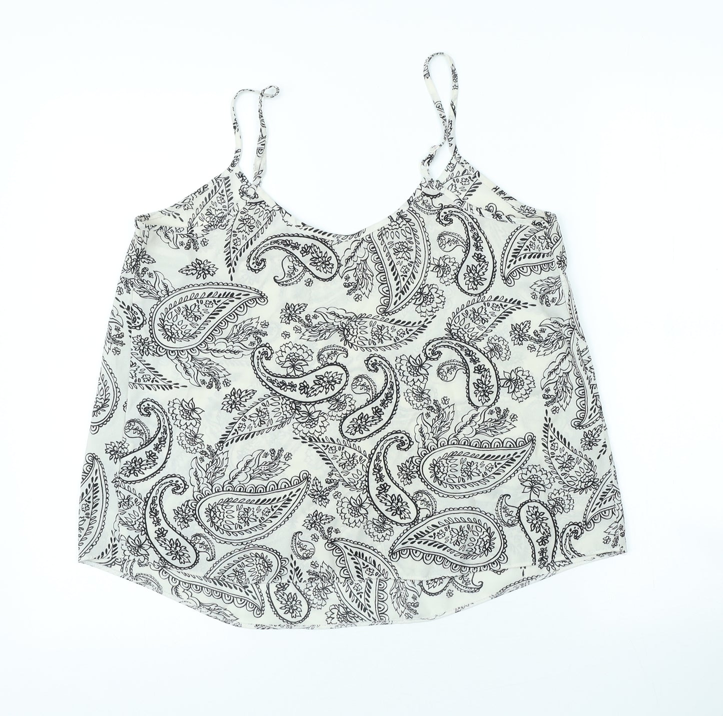 Atmosphere Womens Ivory Paisley Polyester Camisole Tank Size 12 Scoop Neck