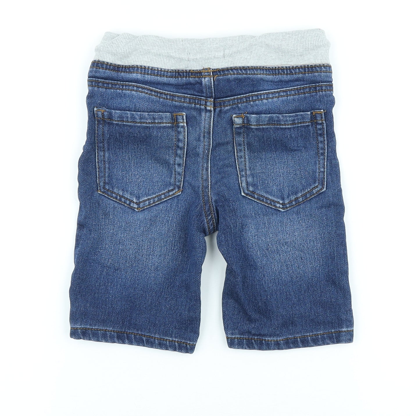 Primark Boys Blue Cotton Straight Jeans Size 5-6 Years Regular Drawstring - Shorts