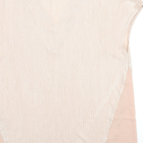 Dunnes Womens Pink Polyester Basic Blouse Size 16 V-Neck - ribbed
