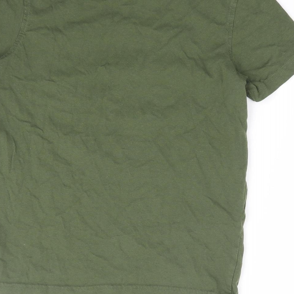 George Boys Green 100% Cotton Basic T-Shirt Size 10-11 Years Crew Neck Pullover - Never Stop