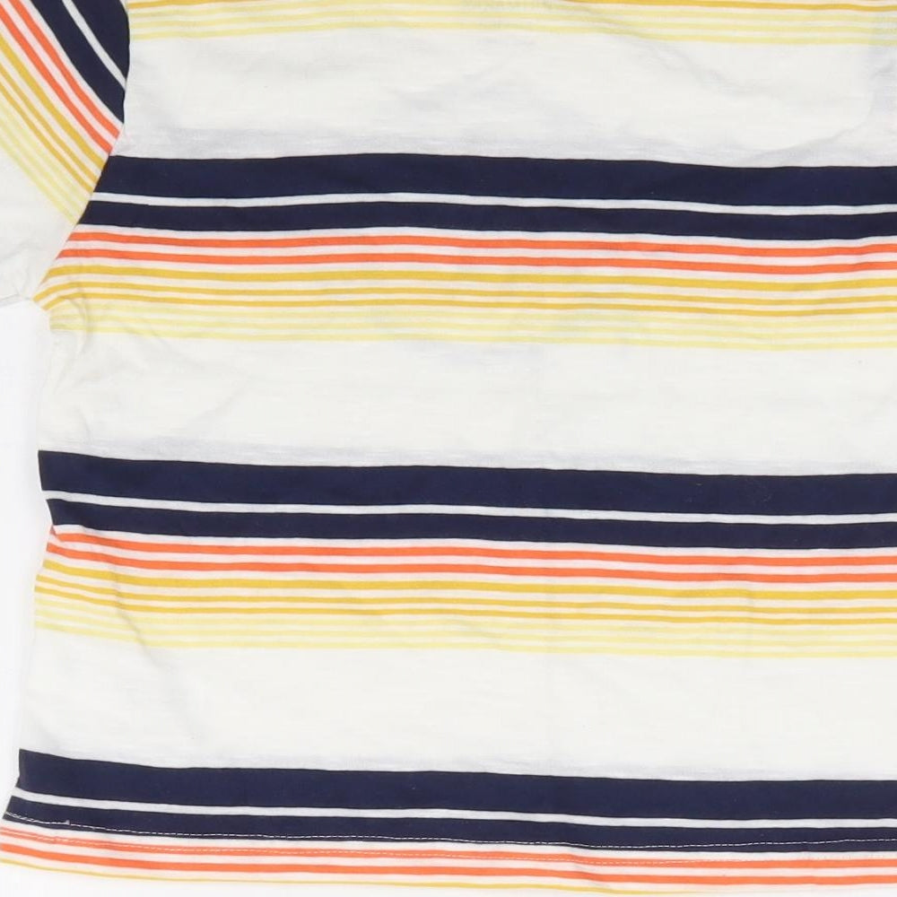 Primark Boys Multicoloured Striped 100% Cotton Basic T-Shirt Size 2-3 Years Crew Neck Pullover - Miami