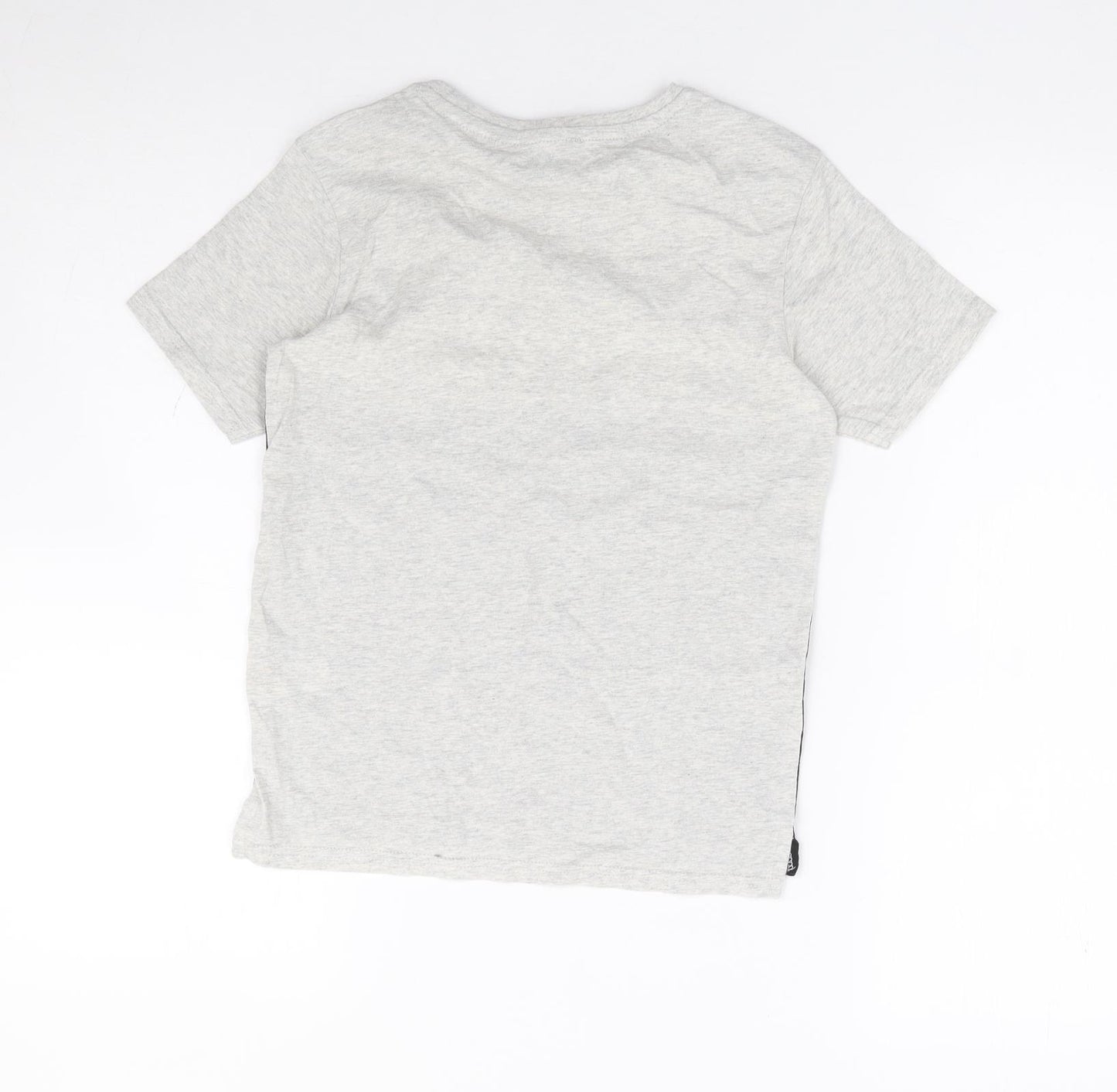 George Boys Grey Colourblock 100% Cotton Basic T-Shirt Size 6-7 Years Crew Neck Pullover