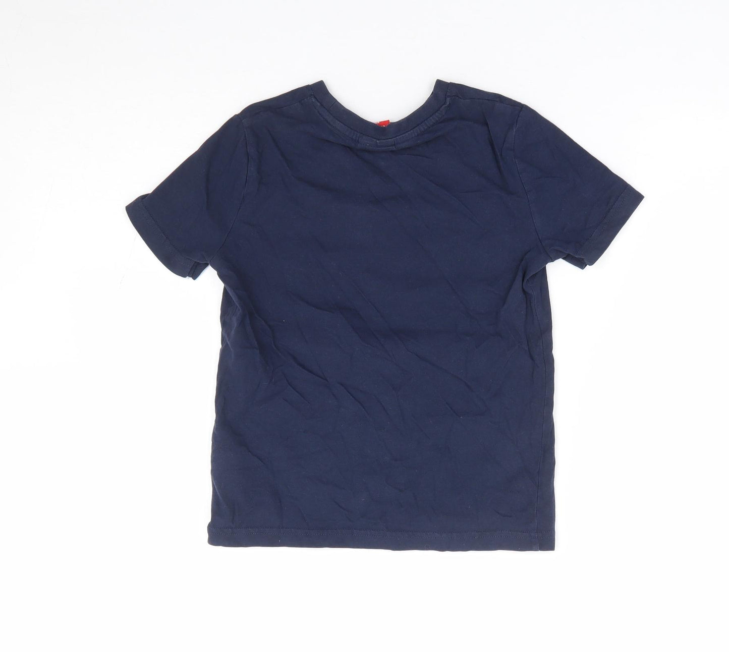 England Boys Blue 100% Cotton Basic T-Shirt Size 5-6 Years Crew Neck Pullover - England Football