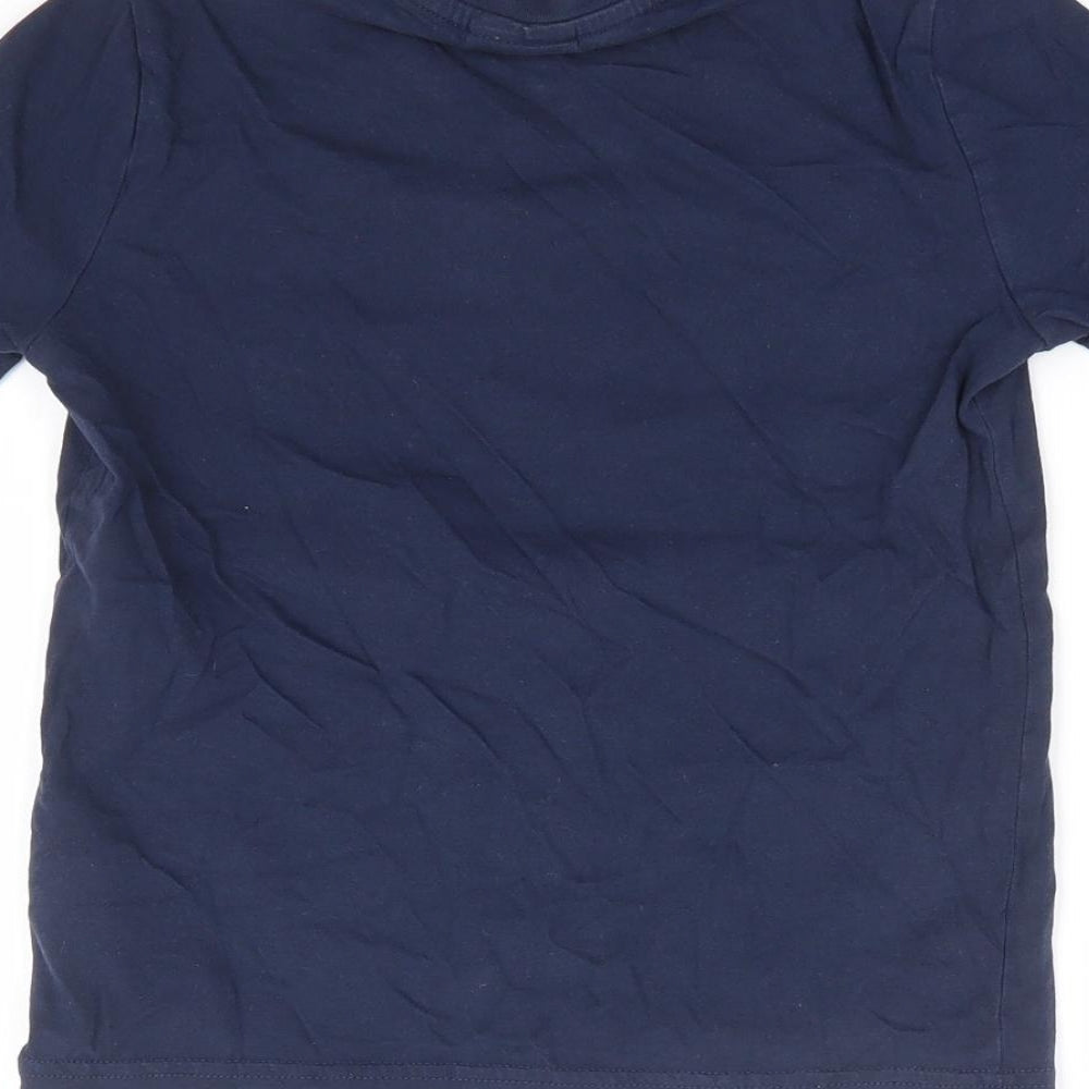 England Boys Blue 100% Cotton Basic T-Shirt Size 5-6 Years Crew Neck Pullover - England Football