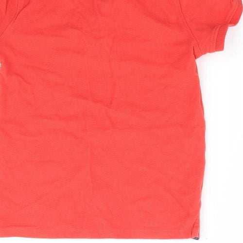 Primark Boys Red 100% Cotton Basic Polo Size 6-7 Years Collared Button