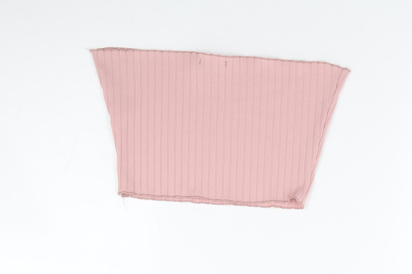 PRETTYLITTLETHING Womens Pink Polyester Cropped Tank Size 8 Off the Shoulder - Bandeau Top