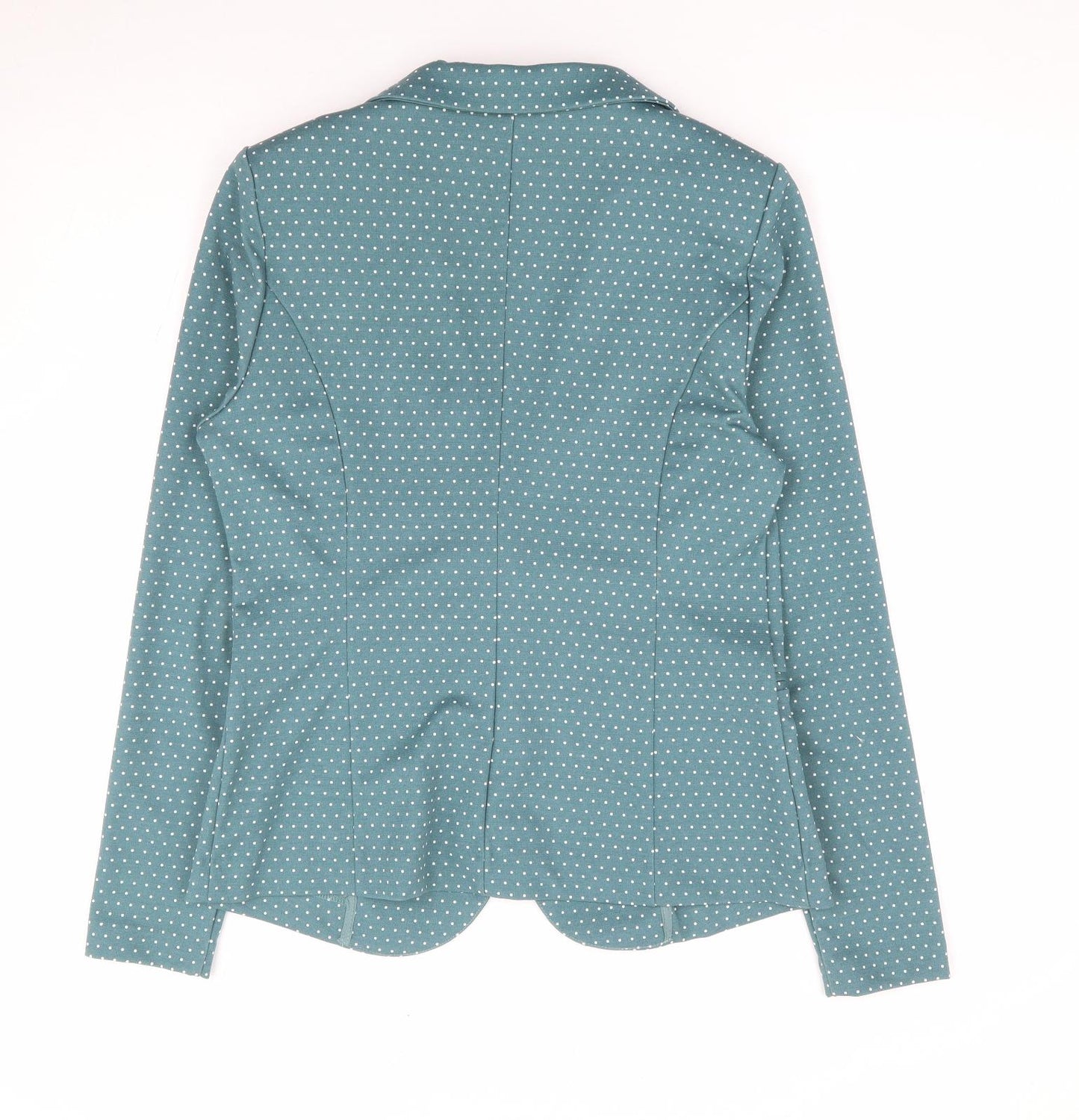 ICHI Womens Green Polka Dot Polyester Jacket Blazer Size M