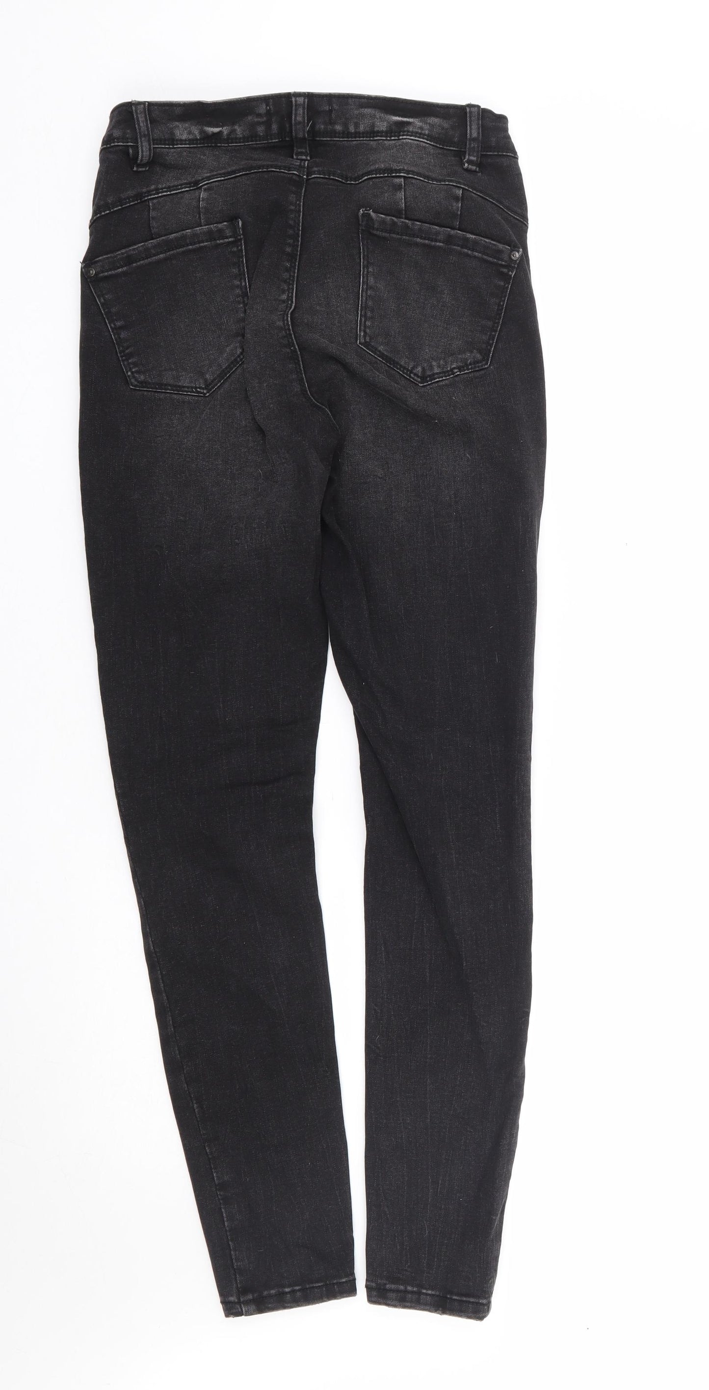 Primark Womens Black Cotton Skinny Jeans Size 10 L29 in Regular Zip