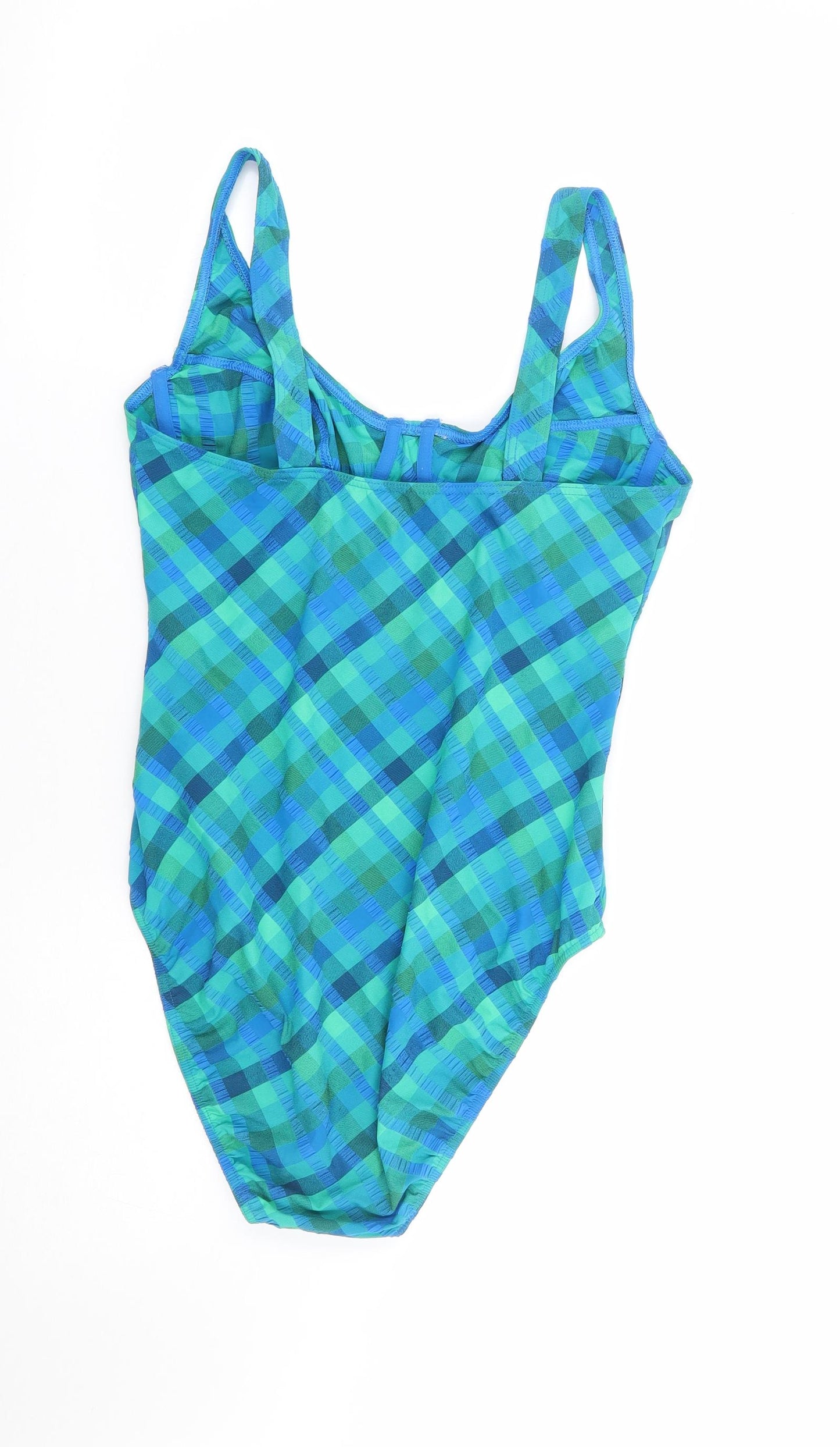 Marks and Spencer Womens Multicoloured Plaid Polyamide One Piece Size 14