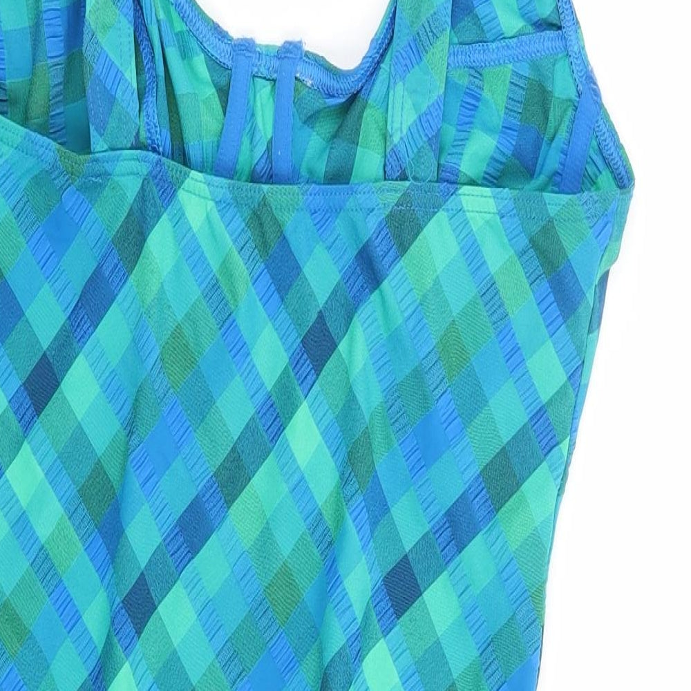 Marks and Spencer Womens Multicoloured Plaid Polyamide One Piece Size 14