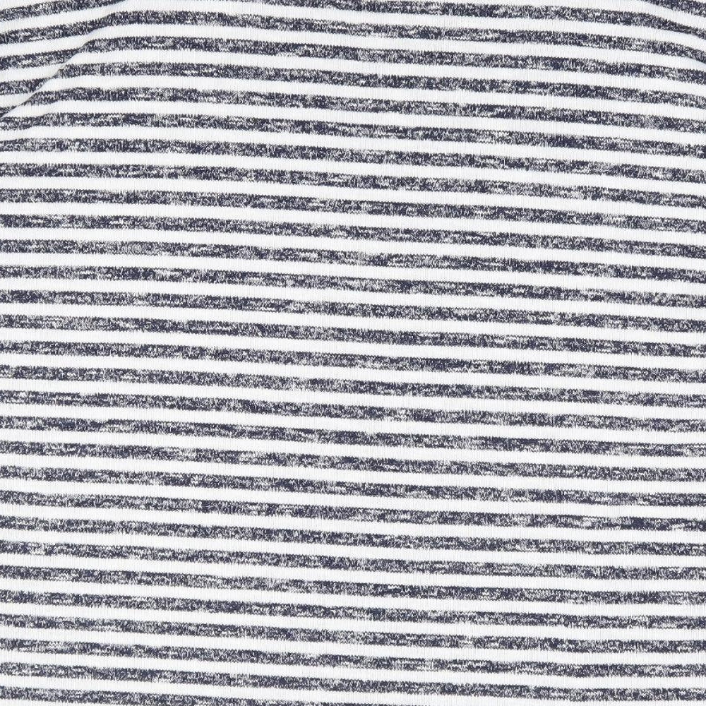 TU Womens Blue Round Neck Striped Polyester Pullover Jumper Size 20
