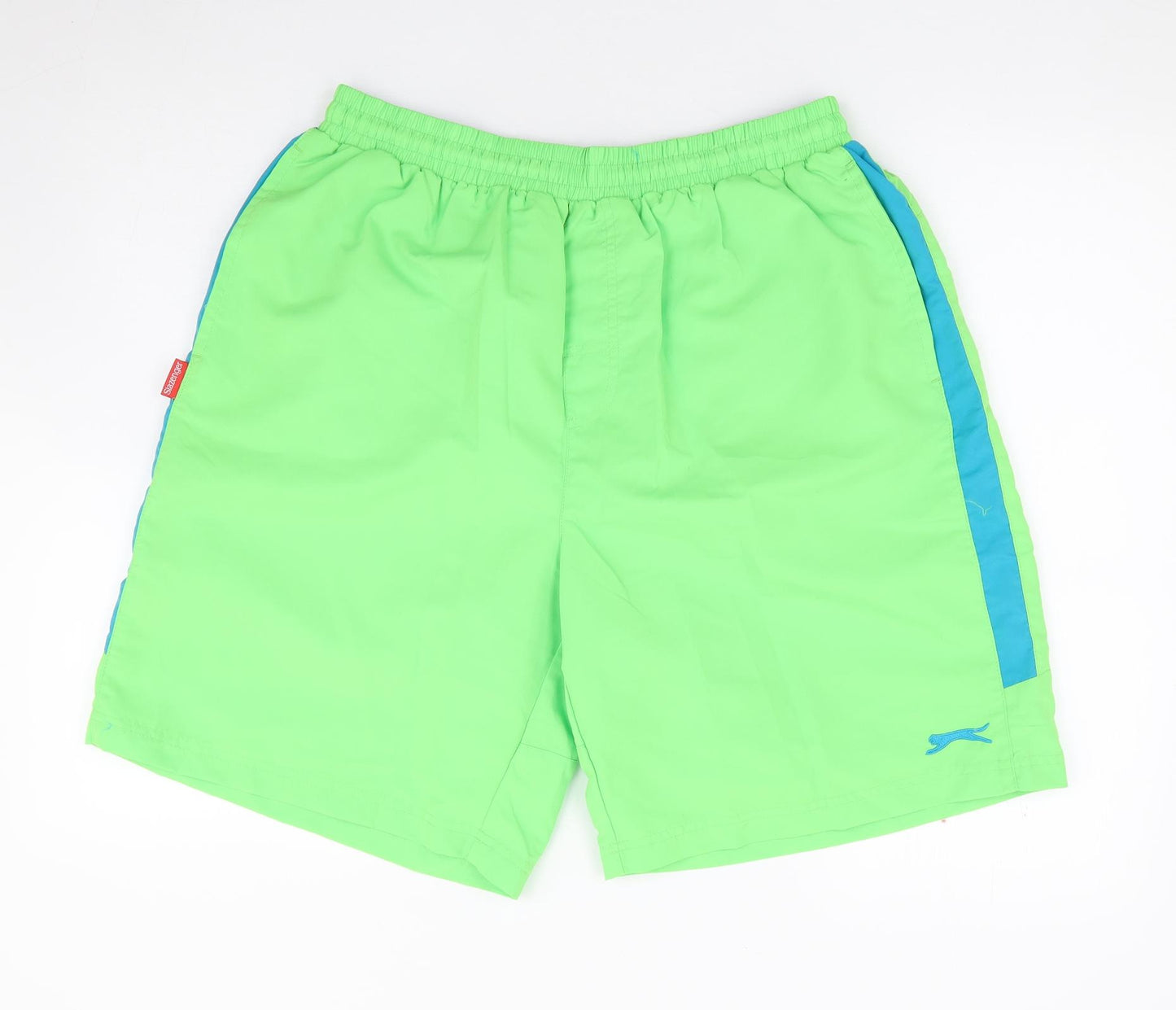 Slazenger Mens Green Polyester Sweat Shorts Size XL L10 in Regular Drawstring - Swim Short