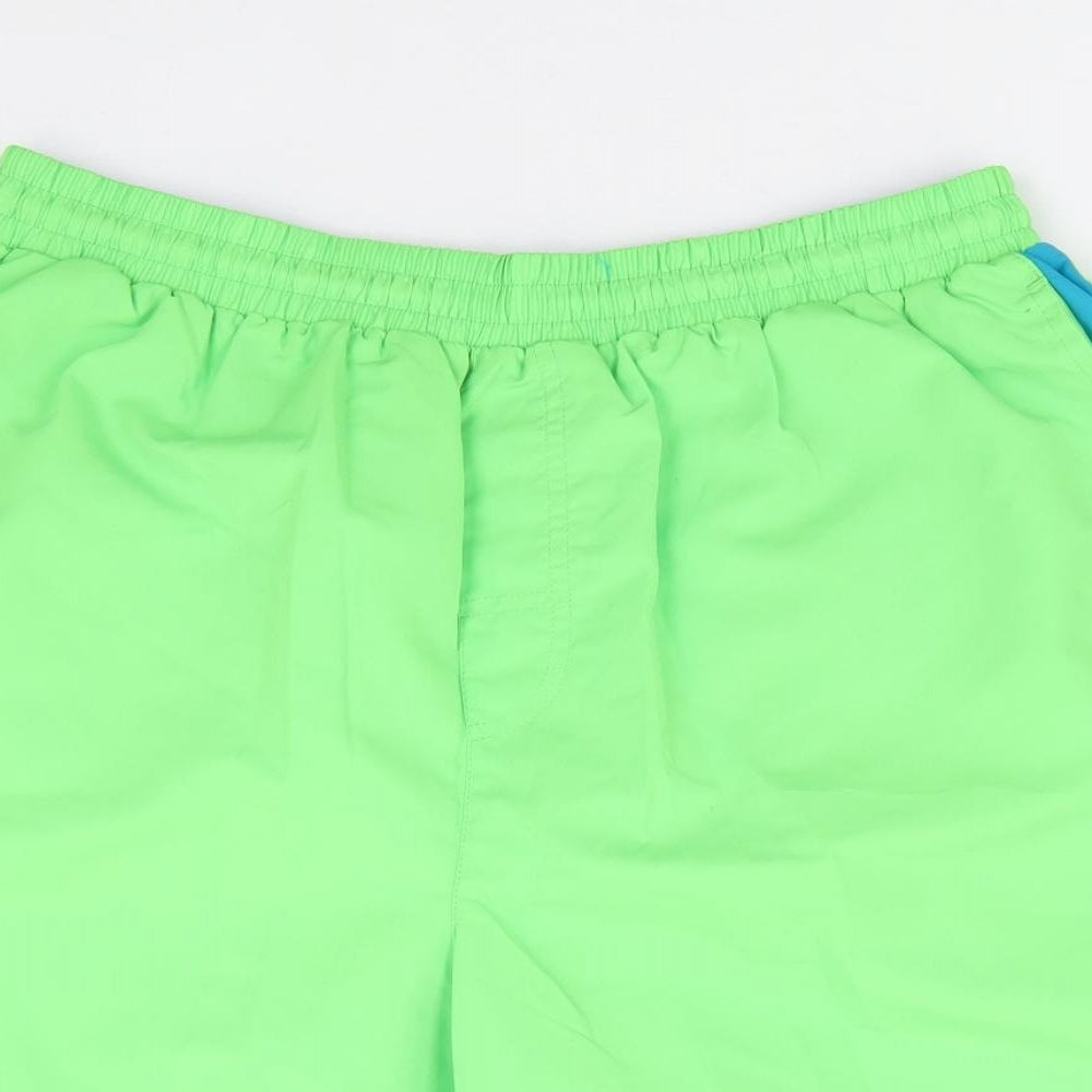 Slazenger Mens Green Polyester Sweat Shorts Size XL L10 in Regular Drawstring - Swim Short