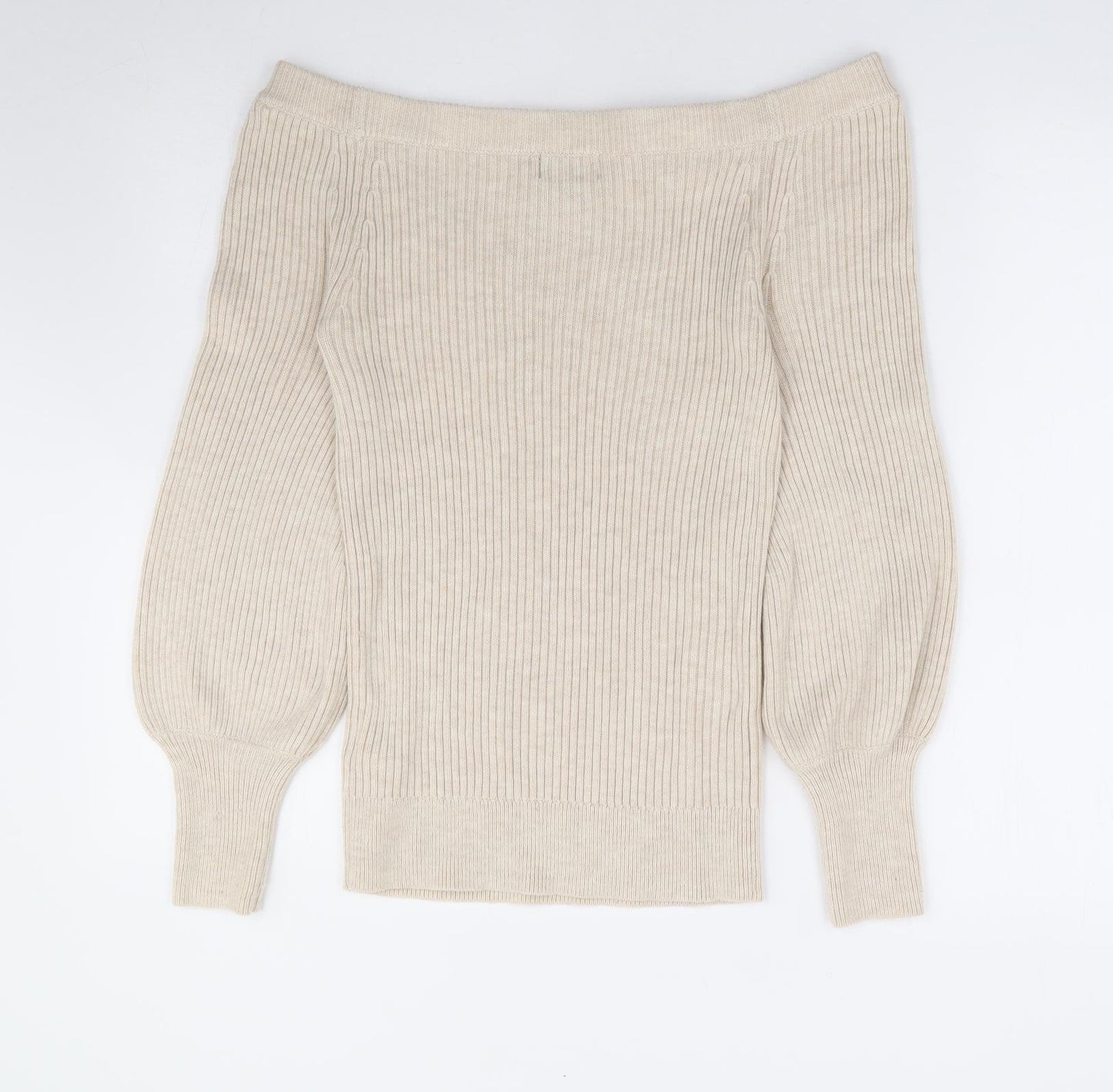 Topshop Womens Beige Boat Neck Acrylic Pullover Jumper Size 10 - Bardot
